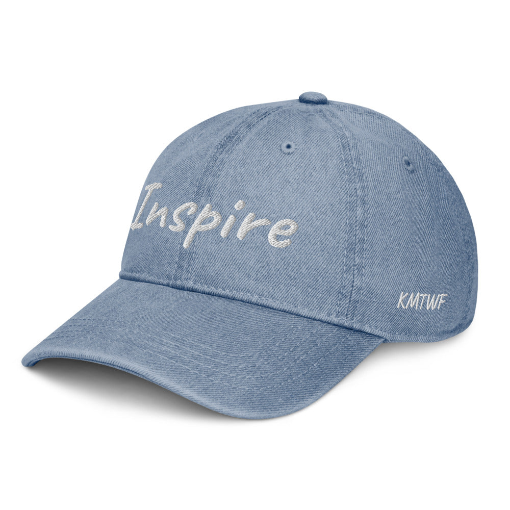 Inspire In Diamond Embroidery on Denim Hat