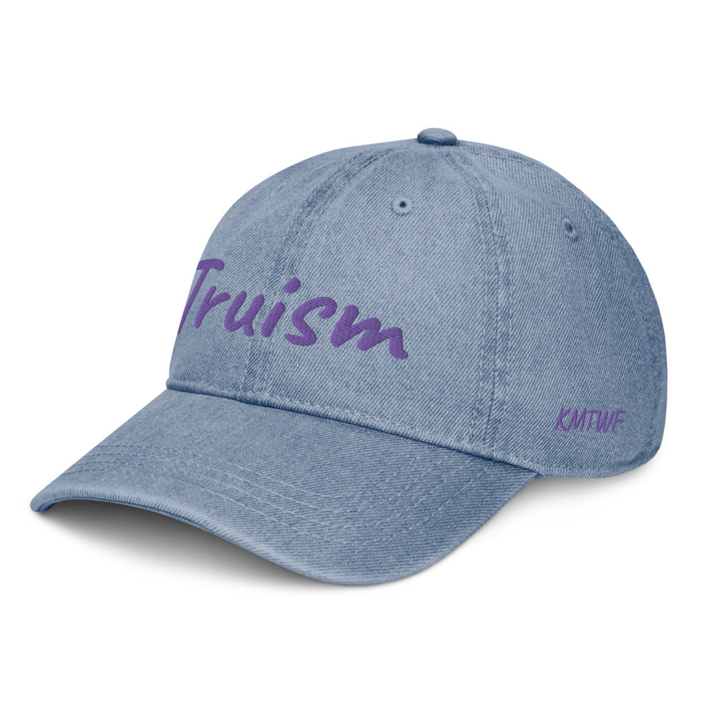 Truism In Amethyst Embroidery on Denim Hat