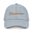 Remember In Celluloid Embroidery on Denim Hat