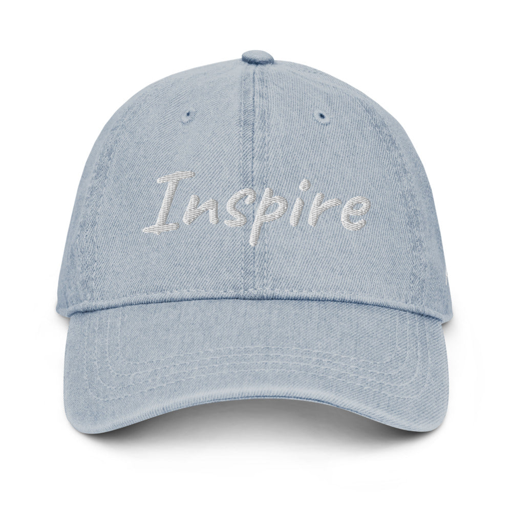 Inspire In Diamond Embroidery on Denim Hat