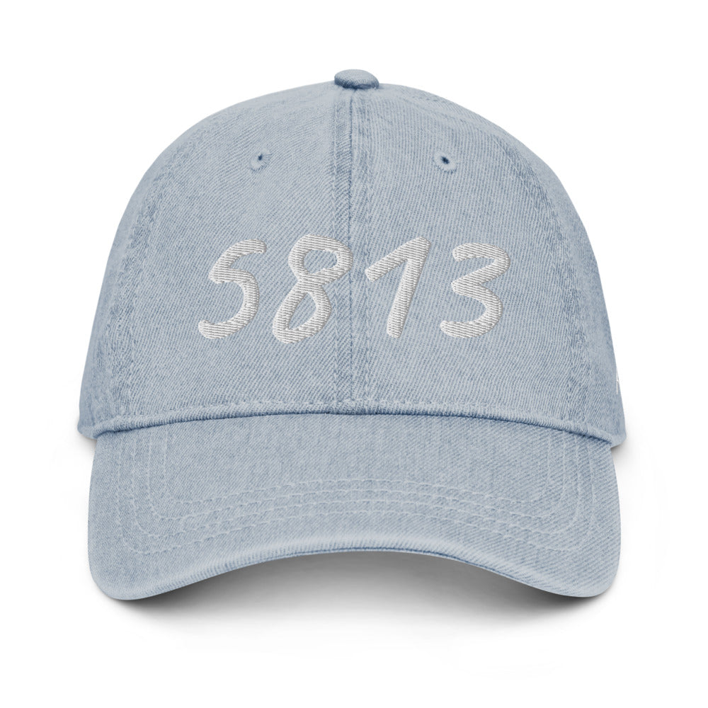 5813 In Pearl Embroidery on Denim Hat