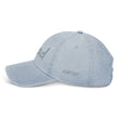 Lead In Silver Embroidery on Denim Hat