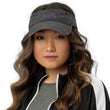 Truth In Amethyst Embroidery on Denim Visor