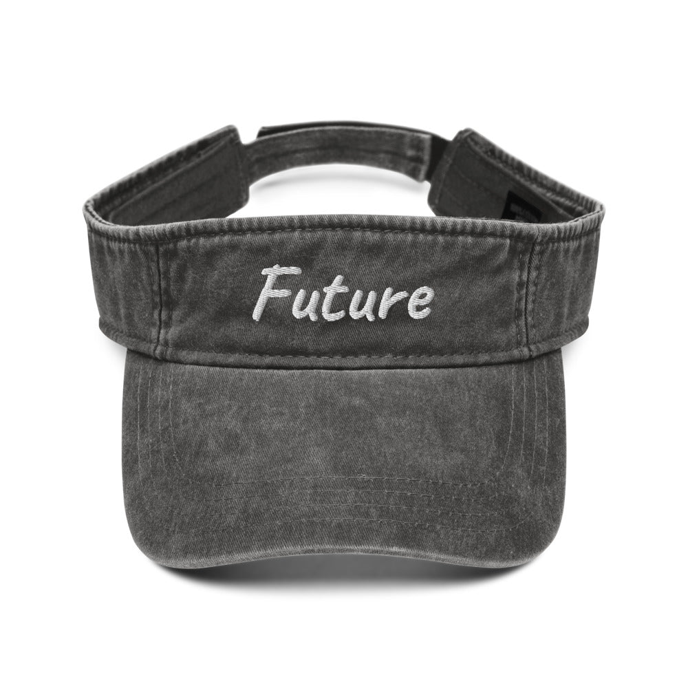 Future In Pearl Embroidery on Denim Visor