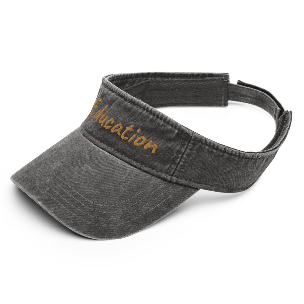 Education In Copper Embroidery on Denim Visor