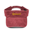 Optimist In Gold Embroidery on Denim Visor