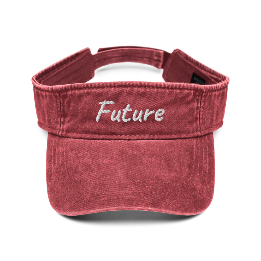 Future In Pearl Embroidery on Denim Visor