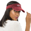 5813 In Pearl Embroidery on Denim Visor