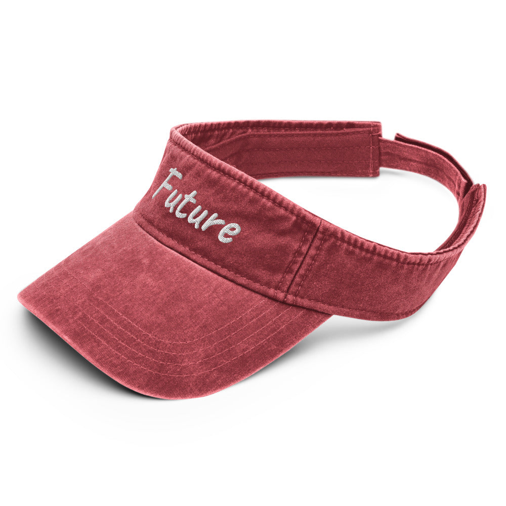 Future In Pearl Embroidery on Denim Visor