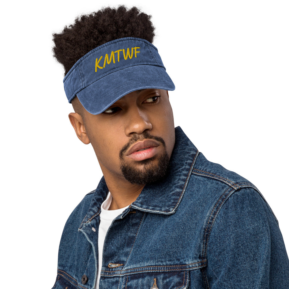 KMTWF In Gold Embroidery on Denim Visor