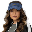 Team In Celluloid Embroidery on Denim Visor