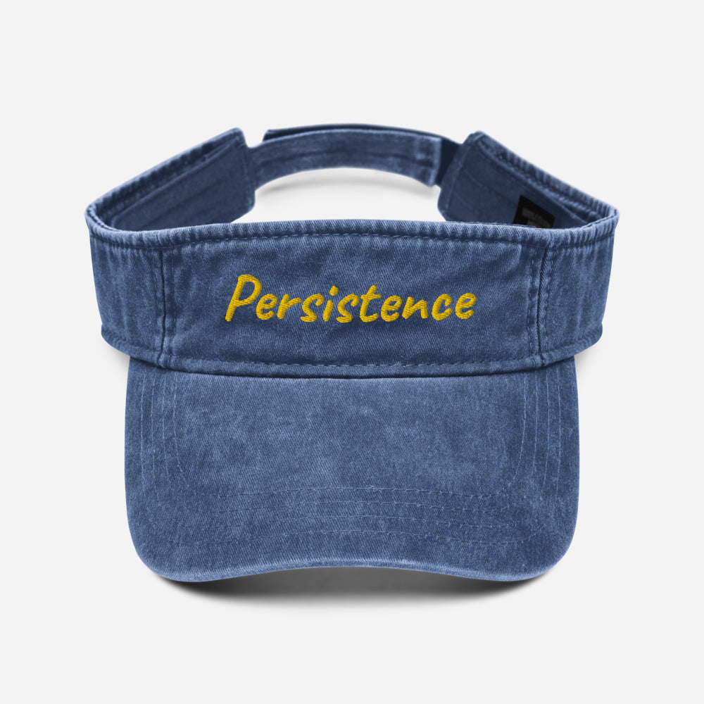 Persistence In Gold Embroidery on Denim Visor