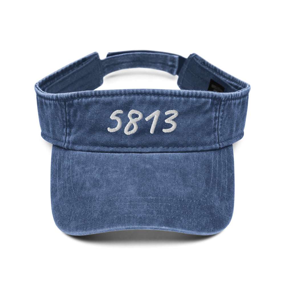 5813 In Pearl Embroidery on Denim Visor