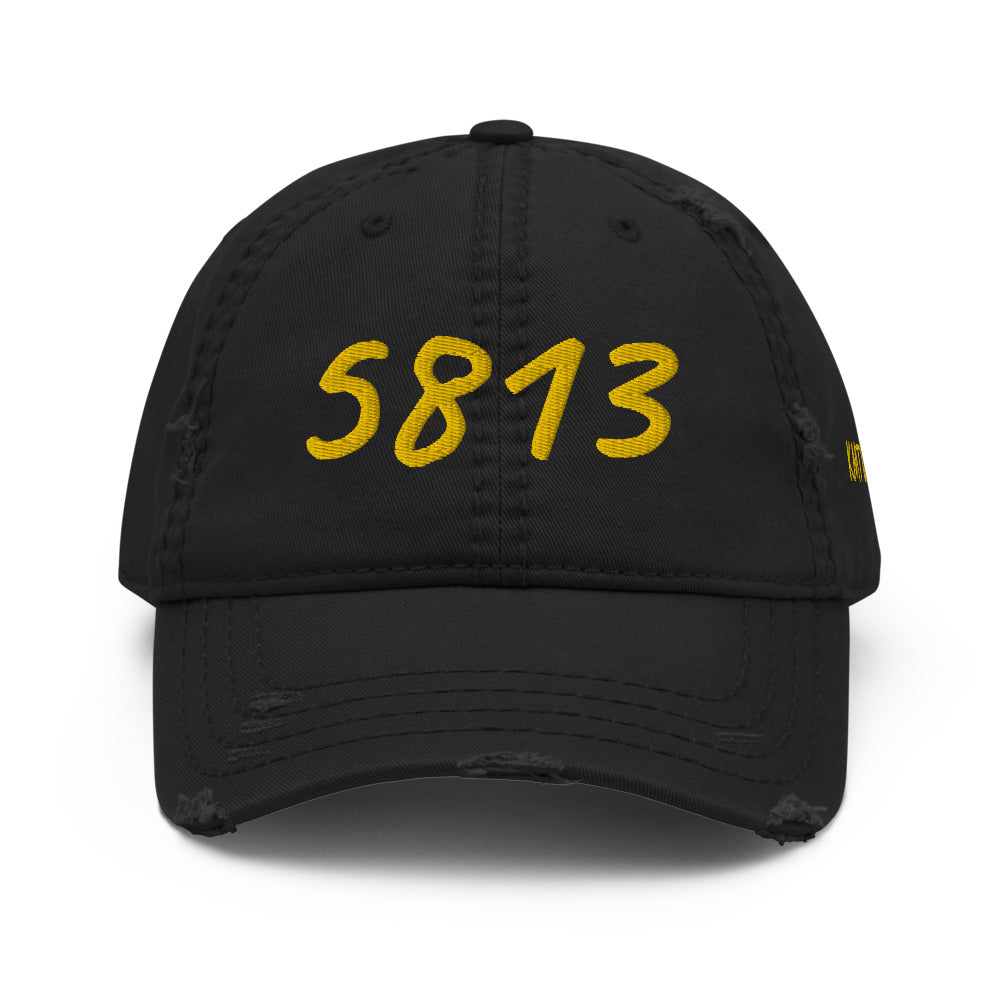 5813 In Gold Embroidery on Distressed Dad Hat