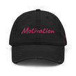 Motivation In Star Rose Quartz Embroidery on Distressed Dad Hat