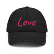 Love In Star Rose Quartz Embroidery on Distressed Dad Hat