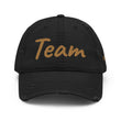 Team In Celluloid Embroidery on Distressed Dad Hat