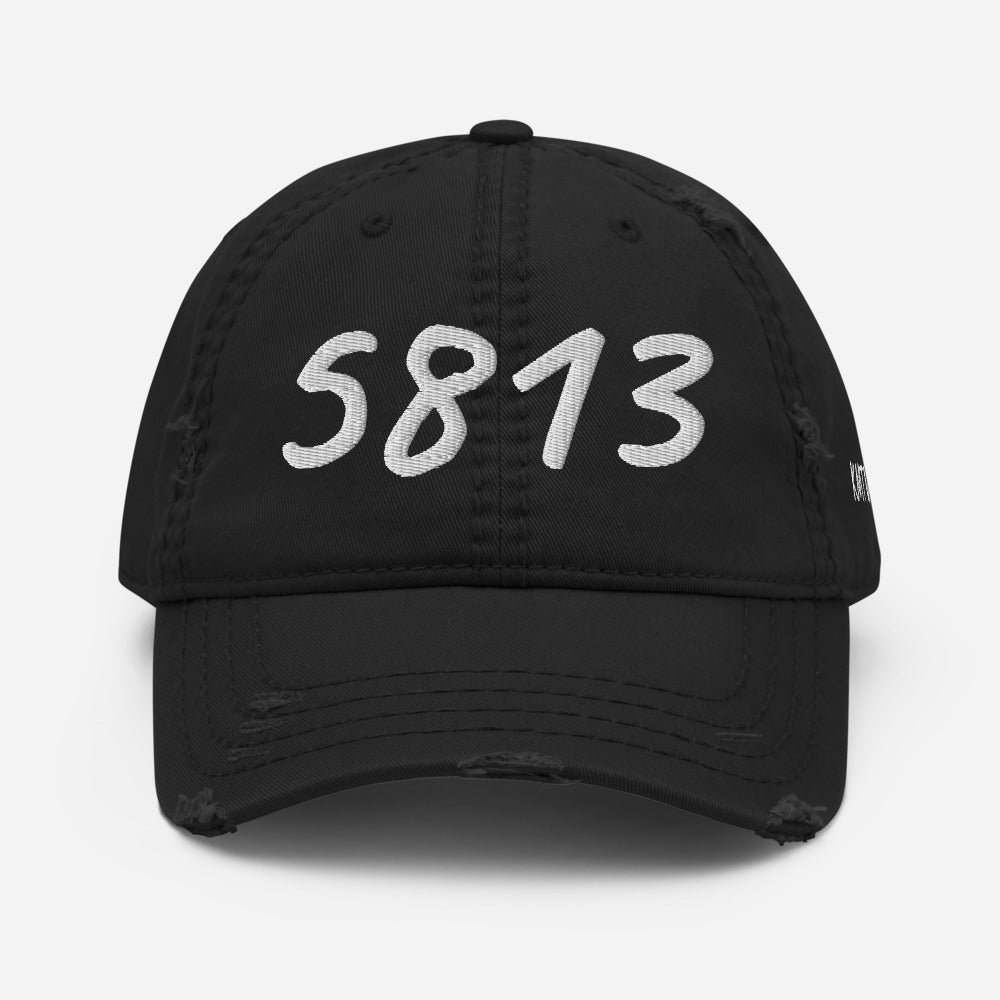 5813 In Pearl Embroidery on Distressed Dad Hat