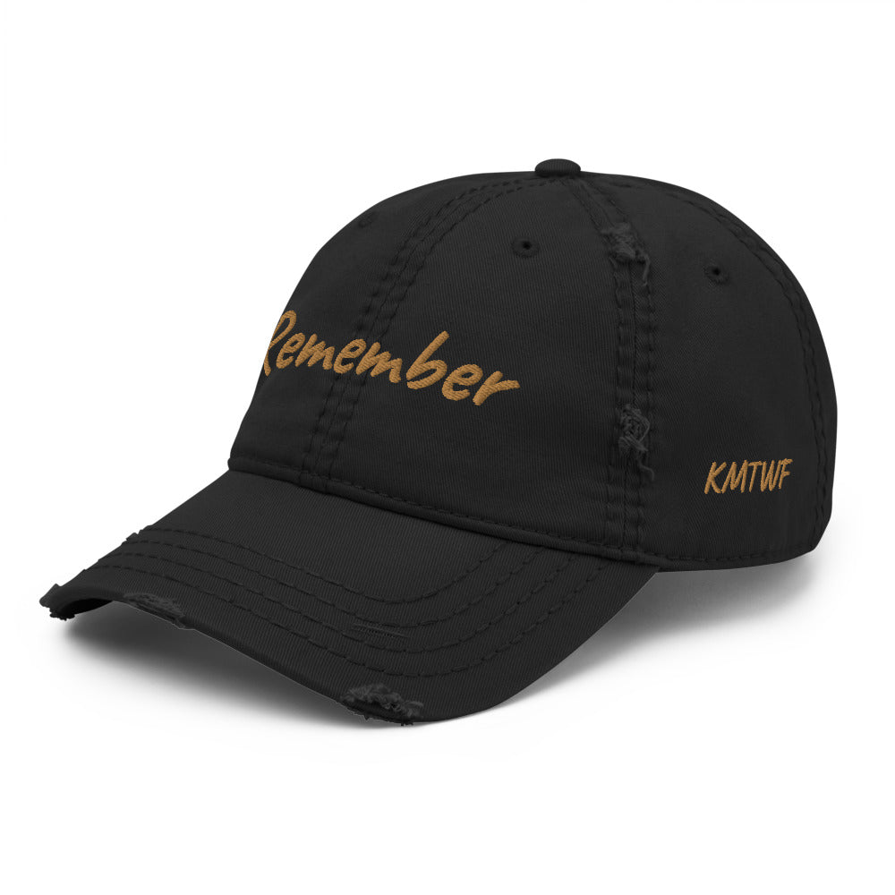 Remember In Celluloid Embroidery on Distressed Dad Hat