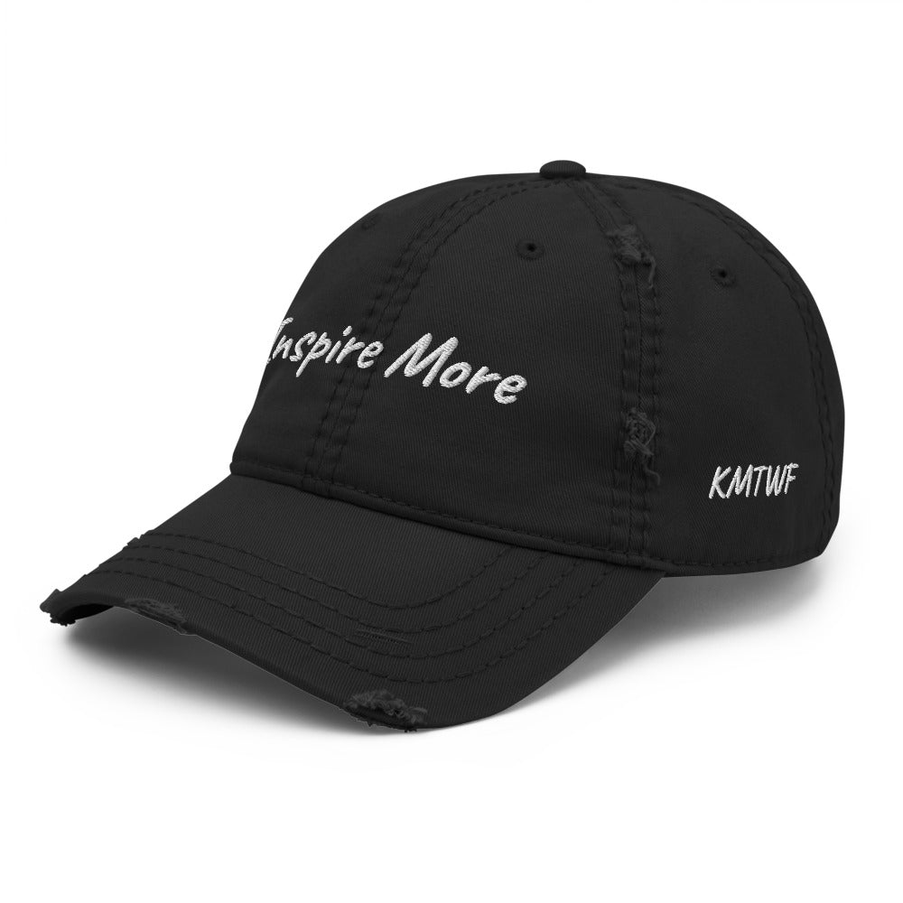 Inspire More In Diamond Embroidery on Distressed Dad Hat