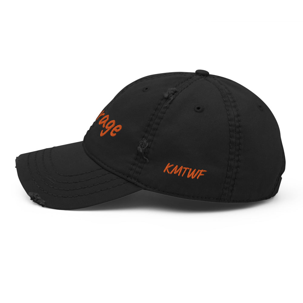 Courage In Amber Embroidery on Distressed Dad Hat