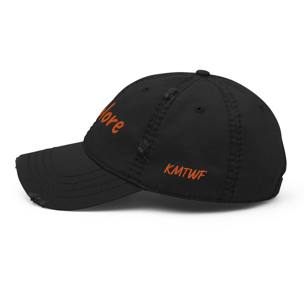 Explore In Amber Embroidery on Distressed Dad Hat