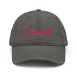 Love In Star Rose Quartz Embroidery on Distressed Dad Hat