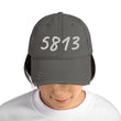 5813 In Pearl Embroidery on Distressed Dad Hat