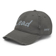 Lead In Silver Embroidery on Distressed Dad Hat