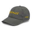 Optimist In Gold Embroidery on Distressed Dad Hat