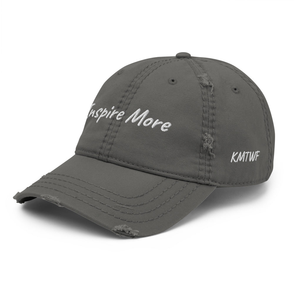 Inspire More In Diamond Embroidery on Distressed Dad Hat