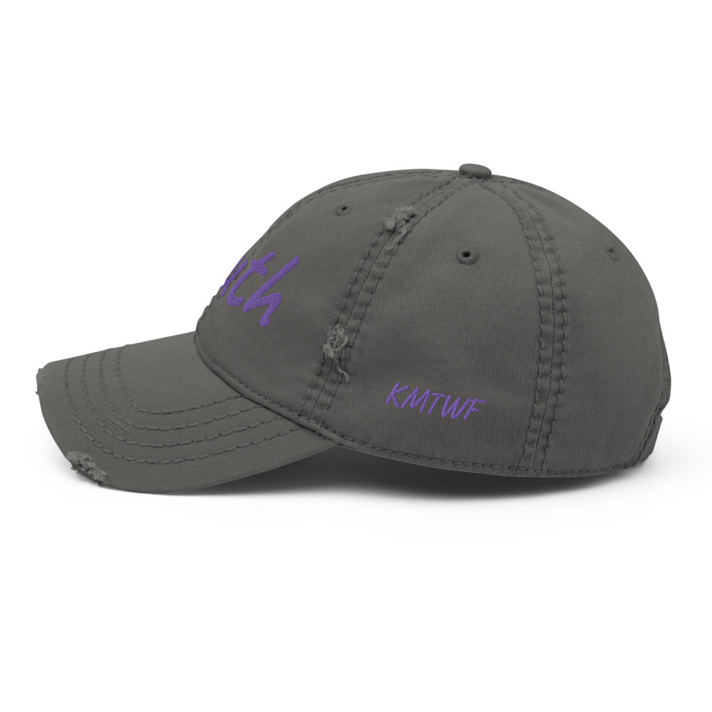 Truth In Amethyst Embroidery on Distressed Dad Hat