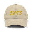 5813 In Gold Embroidery on Distressed Dad Hat