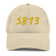 5813 In Gold Embroidery on Distressed Dad Hat