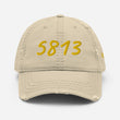 5813 In Gold Embroidery on Distressed Dad Hat