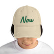 Now In Emerald Embroidery on Distressed Dad Hat