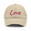 Love In Star Rose Quartz Embroidery on Distressed Dad Hat