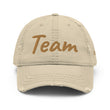 Team In Celluloid Embroidery on Distressed Dad Hat