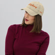 Explore In Amber Embroidery on Distressed Dad Hat