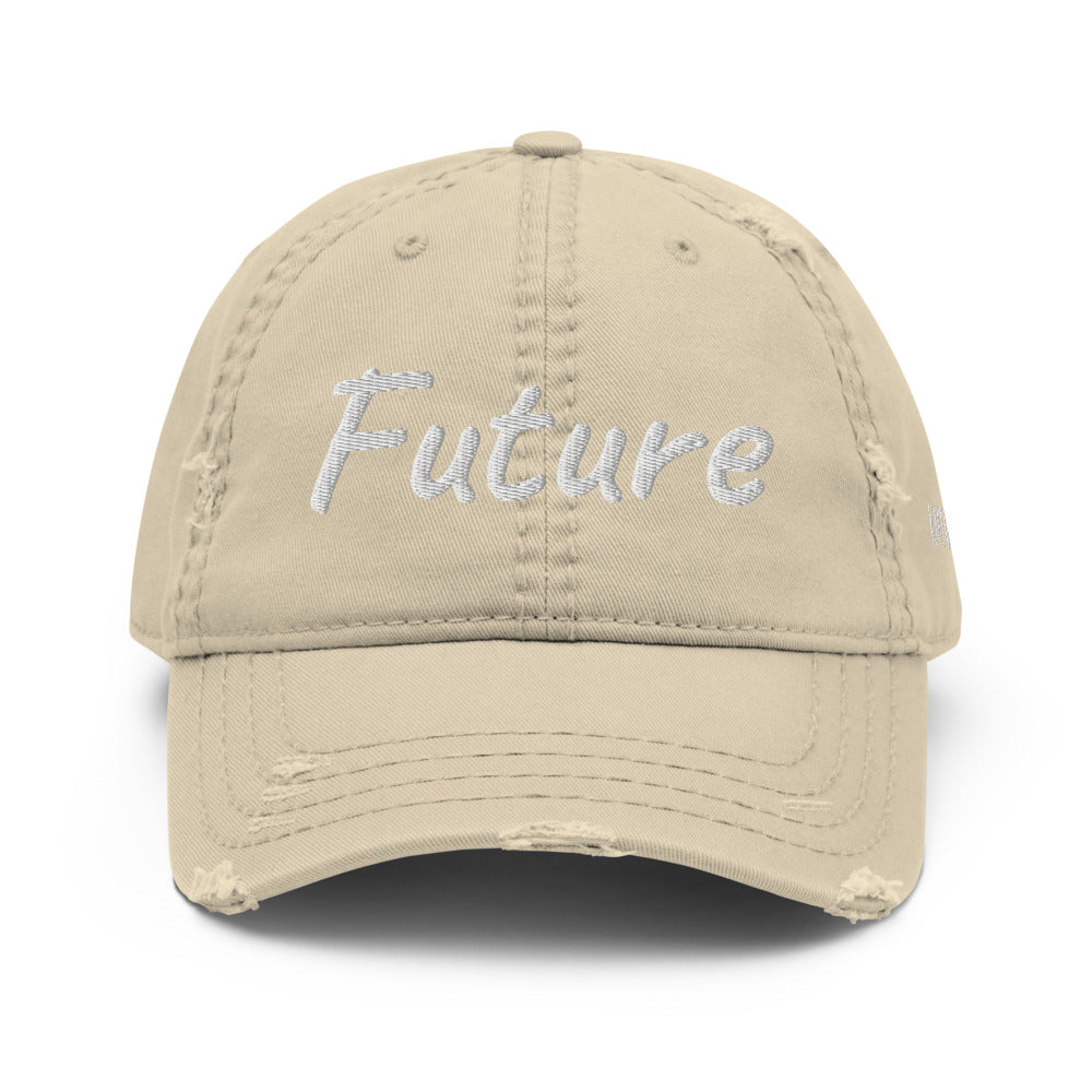 Future In Pearl Embroidery on Distressed Dad Hat