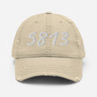 5813 In Pearl Embroidery on Distressed Dad Hat