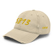 5813 In Gold Embroidery on Distressed Dad Hat