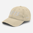 5813 In Pearl Embroidery on Distressed Dad Hat