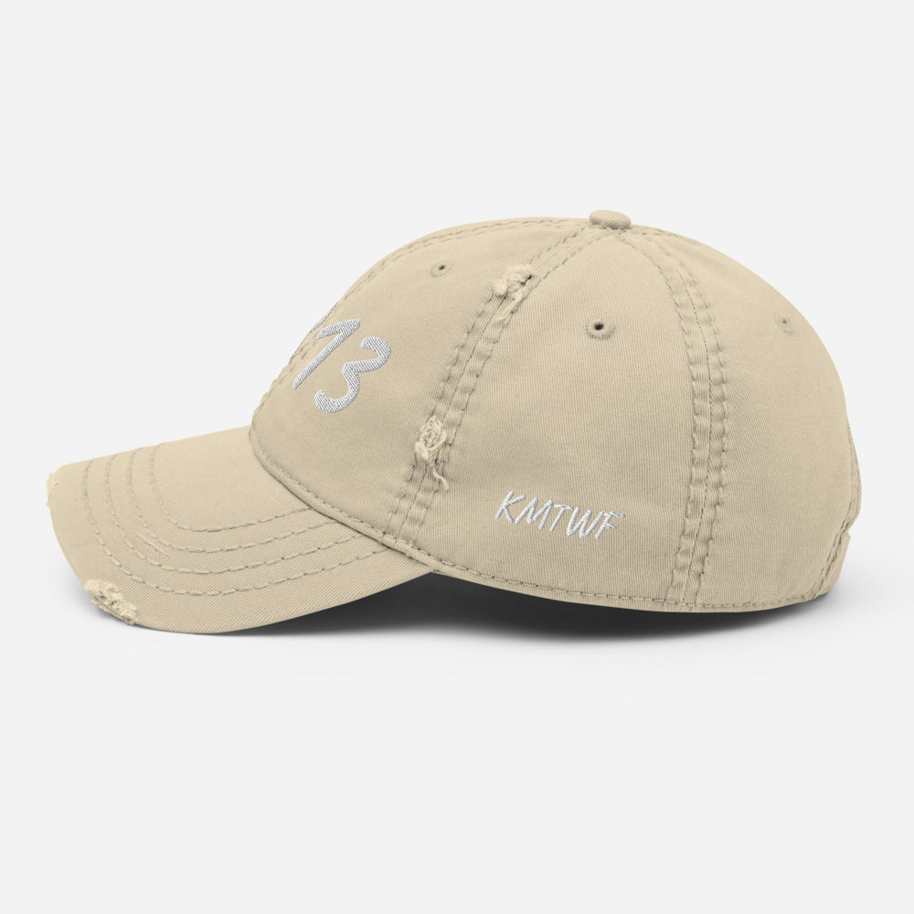 5813 In Pearl Embroidery on Distressed Dad Hat