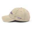 Truism In Amethyst Embroidery on Distressed Dad Hat