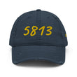 5813 In Gold Embroidery on Distressed Dad Hat