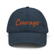 Courage In Amber Embroidery on Distressed Dad Hat