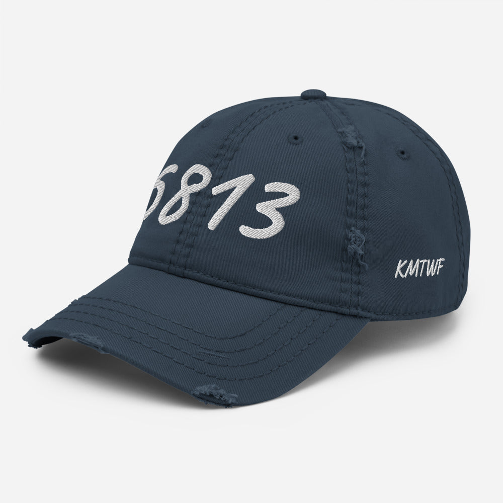 5813 In Pearl Embroidery on Distressed Dad Hat