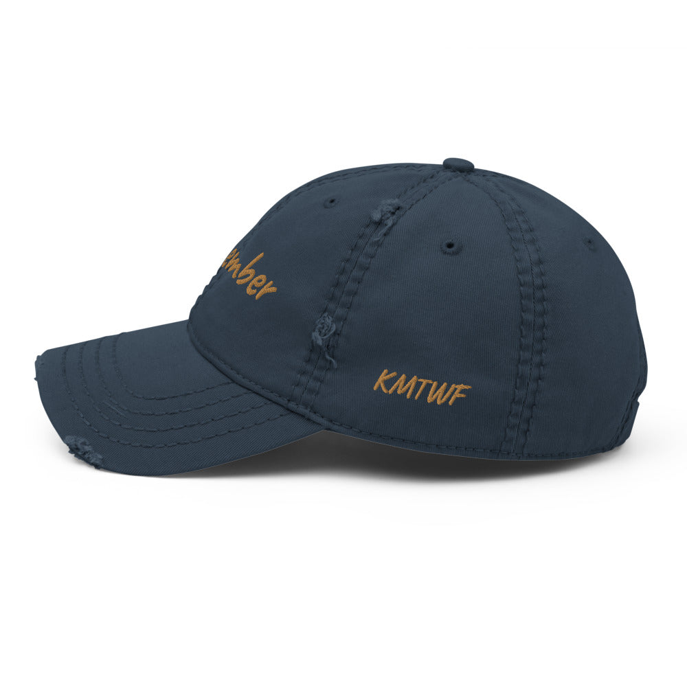 Remember In Celluloid Embroidery on Distressed Dad Hat