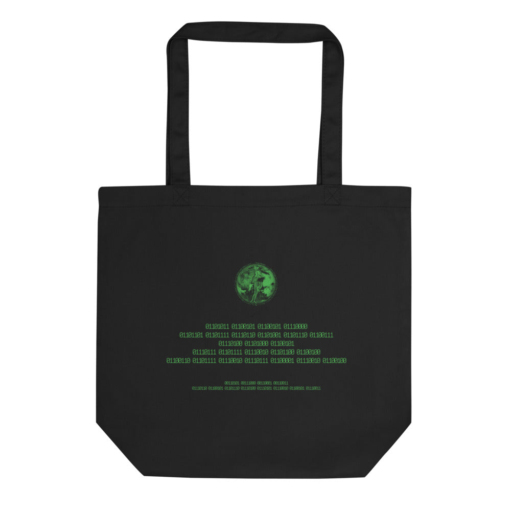 Binary Instructions To Keep Moving The World Forward With Venusian Earth In Green on Eco Tote Bag